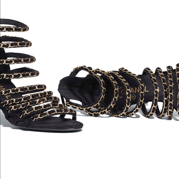 CHANEL luxury women’s gold embroidered shoes 37.5 - Picture 2 of 9